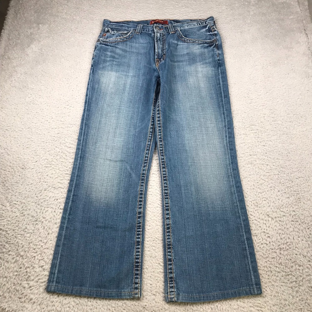 Big Star Pioneer Boot Jeans Mens 33 (34x28) Blue Stone Wash Western Cowboy Denim